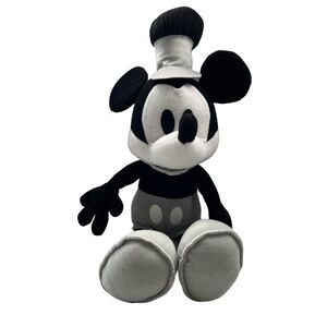 MICKEY PLUSH DISNEY STORE STEAMBOAT RETRO BLACK AND WHITE